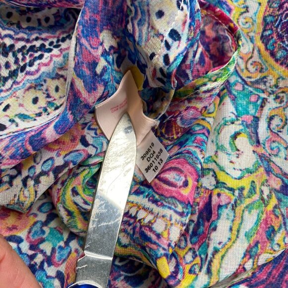 Victoria's Secret Swim Cover Up Kimono Women Medium Multicolor Paisley Polyester - Picture 10 of 10